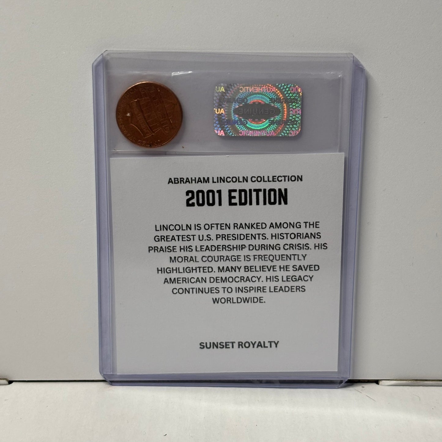 2001 Penny - Abraham Lincoln Collection
