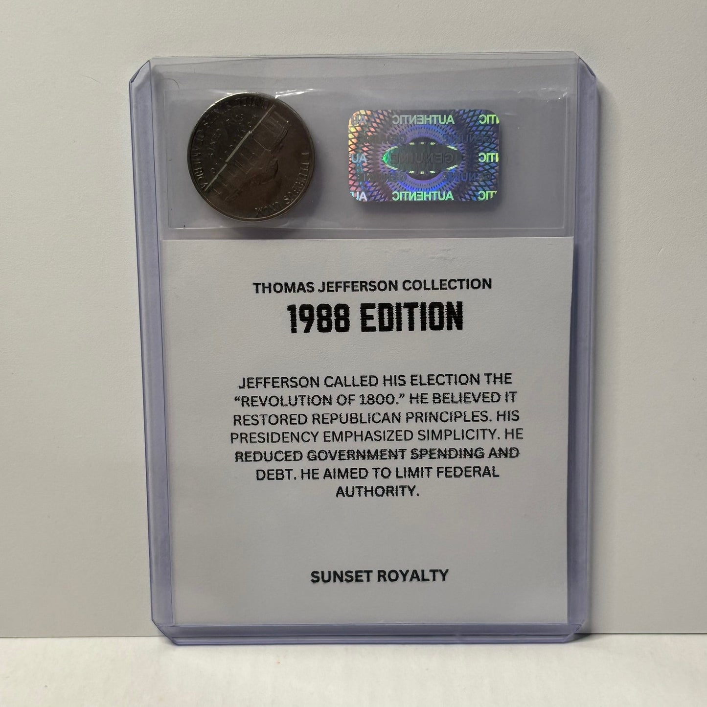 1988 Nickel - Thomas Jefferson Collection